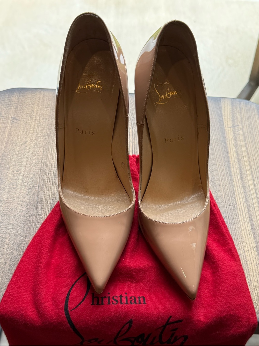 Christian Louboutin Blush Patent Pointed-Toe Pumps